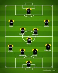 Dortmund could also look to crowd the midfield in a 4-3-3